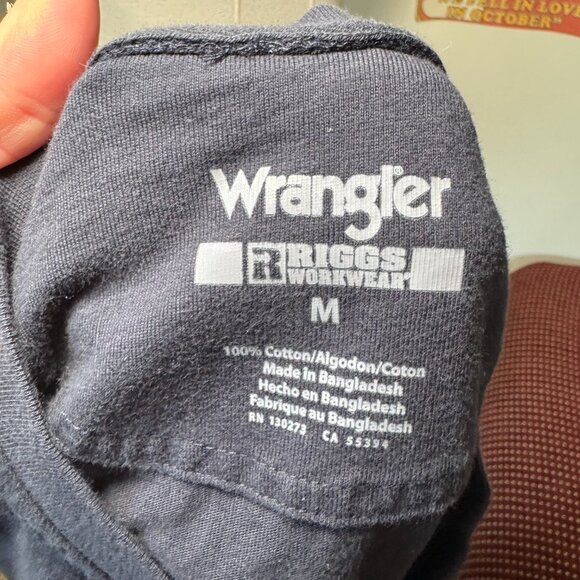 Wrangler Navy Blue Long Sleeve Work Heavy Duty Shirt - Picture 12 of 12